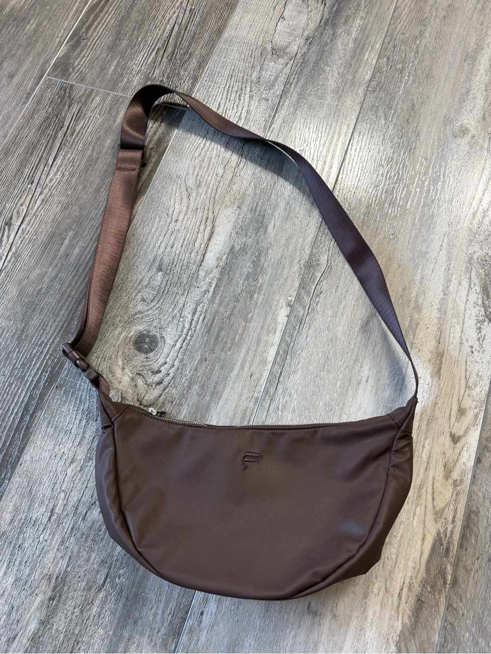 Fabletics Brown Crescent Crossbody Sling Bag